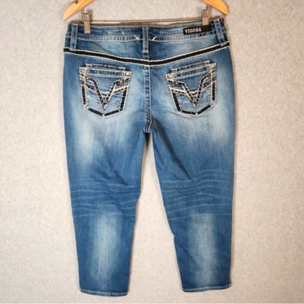 Vigoss Dublin Crop Straight Jeans Women's Size 11/12 Heritage Fit Thick Stitch - Picture 2 of 12